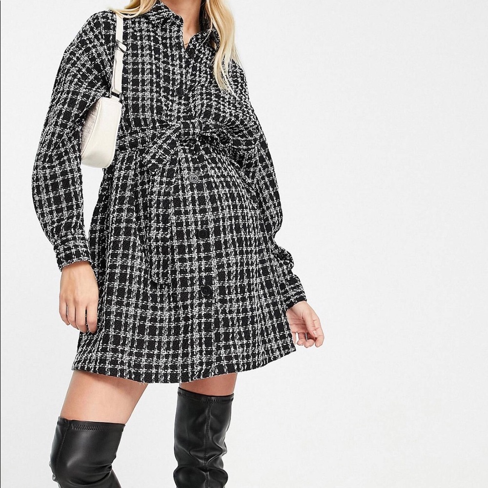 ASOS Maternity Black and White Long Sleeve Dress